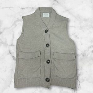 Zara Grey Sweater Button Vest